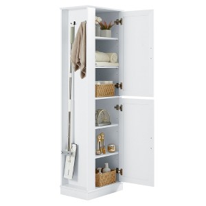 Rbied 21 in. W x 14 in. D x 68 in. H Bathroom Storage Cabinet Linen Cabinet with Hook and Adjustable Shelf - 1 of 4