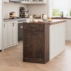 Fluted Tilt Out Trash Can, Hidden Garbage 10 Gallon, Freestanding Dog Proof Cabinet, Wooden for Kitchen Dining Living Room, Brown Cherry - 3 of 4