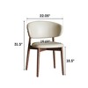 Set of 2 Mid-Century Modern Dining Chairs with Ergonomic Backrest, Solid Wood Frame & Easy-Clean Leather - 3 of 4