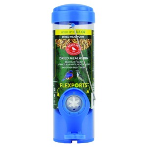 Perky-Pet Blue Mealworm Tube Bird Feeder With Flexport - 3 Ounce - 1 of 3