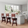 GDFStudio Gustave Modern Wooden and Fabric Upholstered 24" Swivel Counter Stool with Footrail - 3 of 4