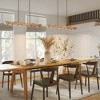 Rennnsan Teralin 31"-47" W 6-8 -Light Wood LED Mid-Century Linear Kitchen Island Pendant in Black - 2 of 4