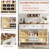 Farmhouse Buffet Cabinet with Sliding Barn Door, Rustic Sideboard with 3 Drawer, Removable Wine Rack, Farmhouse Sideboard with Adjustable Shelf - 4 of 4