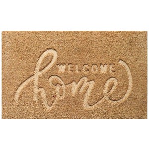 Gardenised Heavy Duty Coco Coir Doormat with Non Slip PVC Baking Embossed Welcome Design Coconut Fiber Floor Mat 18x30" - 1 of 4