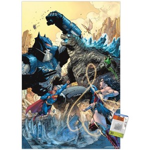 Trends International Justice League vs. Godzilla vs. Kong - Batmech Unframed Wall Poster Prints - 1 of 4