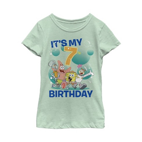 Girl S Spongebob Squarepants Under The Sea 7th Birthday T Shirt Target