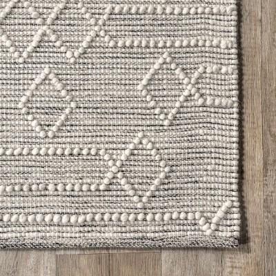 Lucile Gray Wool Moroccan Diamond Area Rug