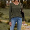 Coolmee Womens V Neck Long Sleeve Shirt Fall Fashion Tops Tunic Dressy Casual Sweater Clothes Cute Trendy Work Outfits - 3 of 4
