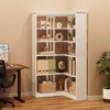 72" L-Shaped Corner Bookshelf, 5-Tier Wood Bookcase with Anti-Tip Design for Home/Office, Easy Assembly Rustic Storage Shelf, Half-Back Version - 4 of 4