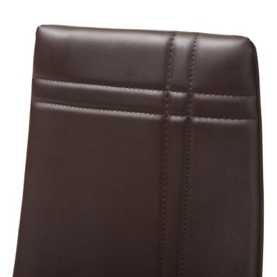 Matiese Brown Faux Leather Parsons Dining Chair Set