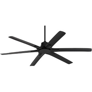 Casa Vieja 60" X-Force Modern Industrial Indoor Outdoor Ceiling Fan 6 Blade Remote Control Matte Black Finish Bedroom Patio Living Room Damp Rated - 1 of 4