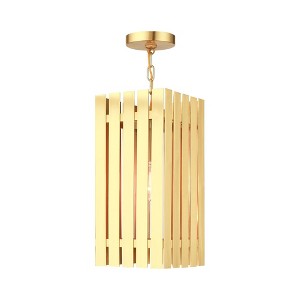 Livex Lighting Greenwich 1 - Light Pendant in  Satin Brass - 1 of 2