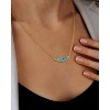 Molenia 14K Gold Plated Blue Zirconia Necklace for Women, 925 Sterling Silver Dainty Curved Bar Pendant Hypoallergenic Jewelry Birthday Gifts - 4 of 4