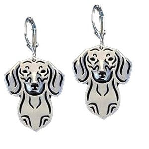 Dachshund Dog Sterling Silver Earrings Necklace Set Women Ginger Lyne Collection - 1 of 4