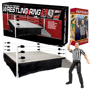 Wrestling Ring & Talking Wrestling Referee Figure for WWE & AEW Action Figures - 1 of 4