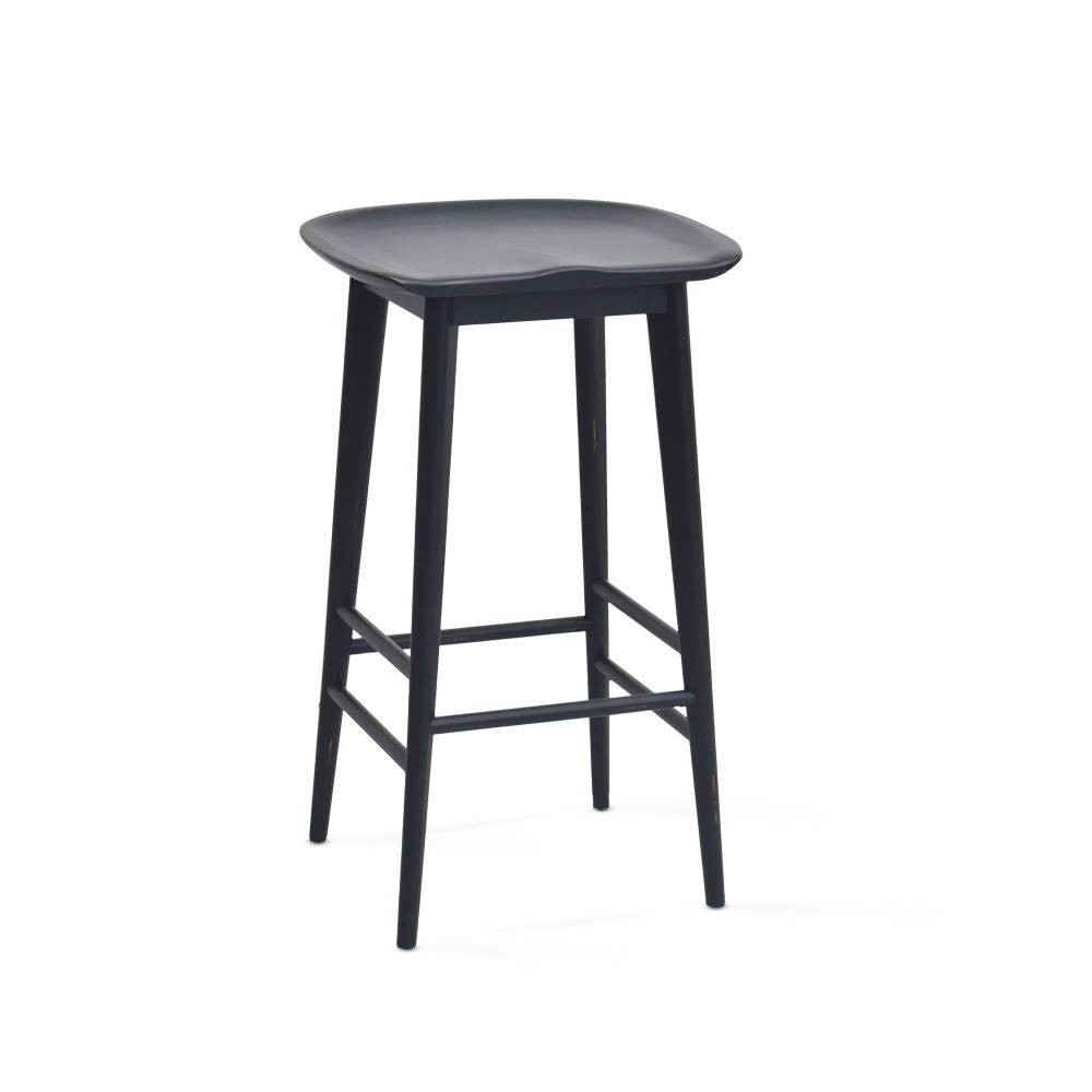 Photos - Chair 24" Hilton Counter Height Barstool Black - Steve Silver Co.: Solid Wood, R