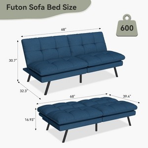 Vipbear 68" Futon Sofa Bed,Convertible Memory Foam Couch Bed,Folding Sofa Bed Sleeper Couch - 1 of 4