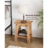 Set of 2 Narrow Wooden Side Tables with 2-Tier Storage Shelves, Ideal for Living Room or Bedroom, Compact Bedside Tables for Convenient Organization - 4 of 4