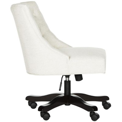 Polished Espresso and Crème Tufted Transitional Desk Chair