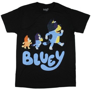 Bluey Men's Bandit, Bluey, And Bingo Characters Adult Short Sleeve T-Shirt - 1 of 3