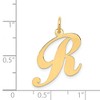 Black Bow Jewelry 14k Yellow Gold, Ella Collection, LG Fancy Script Initial Pendant A-W - 3 of 4