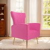 NicBex Velvet Accent Chair,Upholstered Living Room Chairs with High Wingbackrest and Gold Legs,Modern Armchair,Accent Chairs for Living Room - 2 of 4