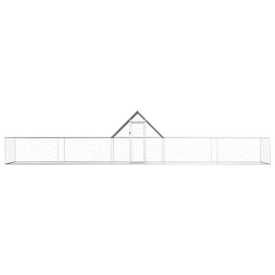vidaXL Spacious Galvanized Steel Chicken Coop with Water-Resistant Roof for Poultry - Silver