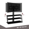 PAGED Wooden Storage TV Stand Height Adjustable Swivel TV Console Table with 3-Tier Shelves for Living Room, Bedroom - 4 of 4