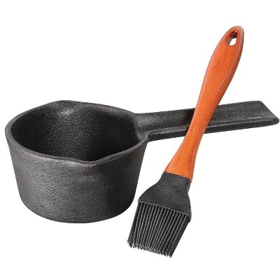 Goodcook 16oz Nonstick Iron Bbq Sauce Pan With Stainless Steel Handle And  Basting Brush : Target