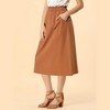 INSPIRE CHIC Women's Casual Elastic Waist Peasant A-Line Midi Skirts with Pockets - 4 of 4