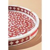 Jodhpur Mother of Pearl Decorative Tray, Burgundy, 18" - 4 of 4