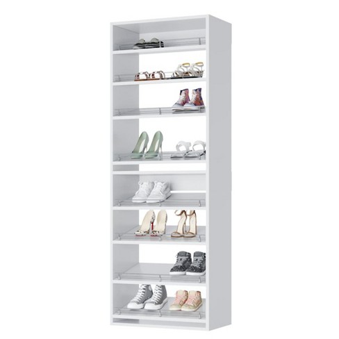 Modular Closets Built-in Closet Tower With Slanted Shoe Shelves - 25.5,  White