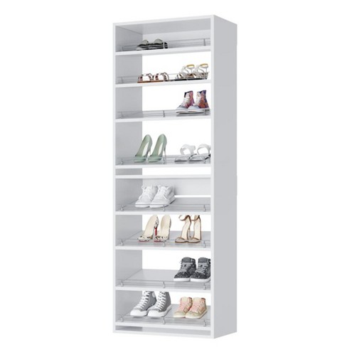 Reach-in Closet with Adjustable Shoe Organizer