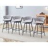 Upholstered Rotating Bar Stools Set of 4 with Footrest and Anti-Slip Base for Kitchen Island, Dining Table, or Bar Counter - 2 of 4