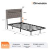 Karl Home Twin Size Metal Bed Frame with Headboard, Floating Platform Bed Frame with LED and Charging Station, Gray - 3 of 4