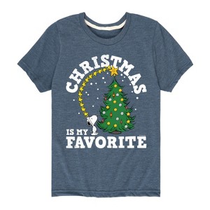 Boys' - Peanuts - Christmas Is My Favorite Short Sleeve Graphic T-Shirt - 1 of 4