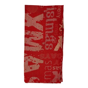 Saro Lifestyle Christmas Napkin, 20" Square, Red (Set of 12) - 1 of 4