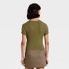 Women's Slim Fit Cropped Ribbed T-Shirt - A New Day™ - 2 of 4