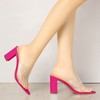 Allegra K Women's Clear Chunky Heel Slides Sandals Mules - 2 of 4