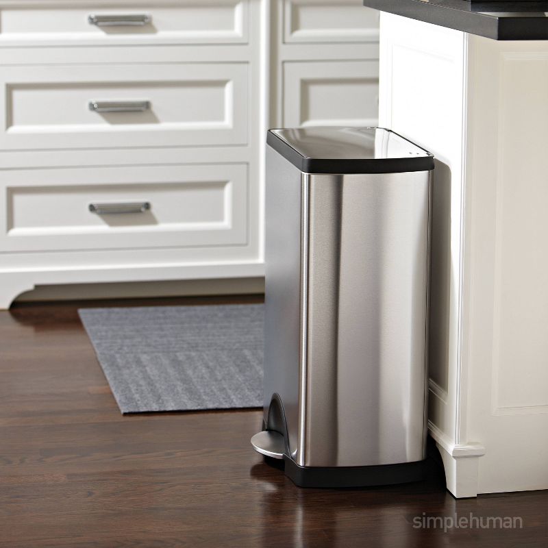 simplehuman Rectangular Step Trash Can Brushed Stainless Steel, 4 of 8