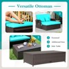 Tangkula Rattan Loveseat Set Daybed Lounge Storage Ottoman Side Tables Adjust Patio - 3 of 4