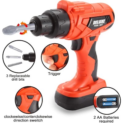 32-Piece Orange and Gray Kids Tool Set with Backpack