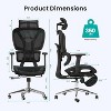 EROMMY Ergonomic Mesh Office Chair with Foot Rest, Big and Tall Computer Chair with 3D Adjustable Headrest and 4D Armrest - 2 of 4