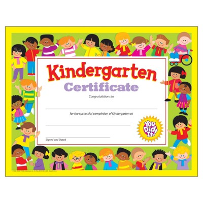 Trend Kindergarten Certificate , 30 ct (Case of 4)