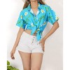 HAPPY BAY Women's Button Down Blouses Casual Tops Summer Beach Party Short Sleeve Vacation Floral Button Up Dress Hawaiian Shirts - 3 of 4