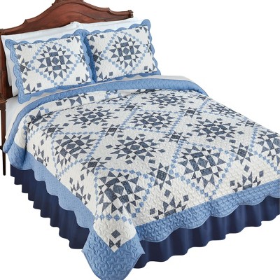 Collections Etc Star Patchwork  Quilt
