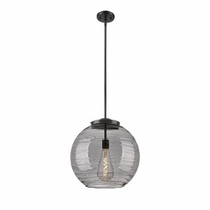 Athens Deco Swirl - 100W 1 LED Stem Hung Pendant In Industrial Style-17.13 Inches Tall and 15.75 Inches Wide - 1 of 1