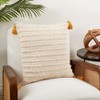 Saro Lifestyle Timeless Texture Striped Woven Throw Pillow Cover, 20"x20", Yellow - 3 of 3