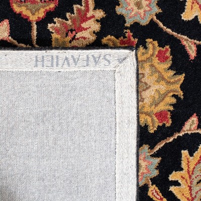 Black and Gold Hand-Tufted Wool Runner Rug