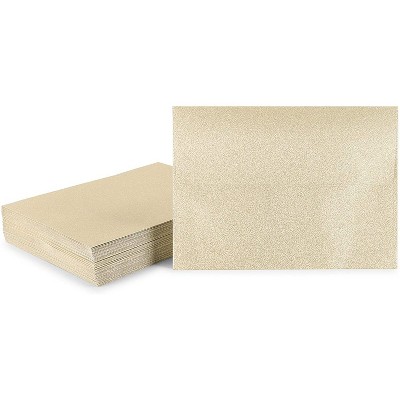 Pipilo Press 50-Pack Gold Glitter Self Seal A7 Invitation Letter Envelopes Bulk for Wedding (5 x 7 in)